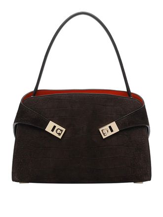Ferragamo Brown Small Hug Shoulder Bag