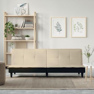 vidaXL Sof&aacute; Cama De Tela Color Crema Vidaxl
