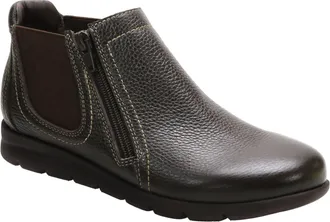 David Tate Womens Popular Leather Ankle Boots In Brown Pebble Grain