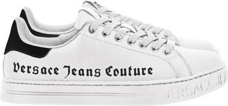 Versace Jeans Couture Sneakers met logo-print - Heren - Sneakers - Wit - 40 EU - Leer - Schoenen