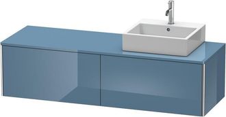 Duravit Mueble De Pared Duravit Xsquare 160,0 X 54,8 Cm, 2 Cajones, Color (frente/cuerpo): Laca De Alto Brillo Stone Blue - Xs4904r4747