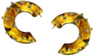 Olivia Welles Brandy Studded Resin Hoop Earrings in Gold /Brown at Nordstrom Rack