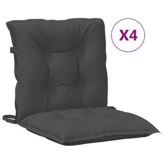 vidaXL Cojines Silla Respaldo Bajo 4 Ud Tela Gris Antracita Melange Vidaxl