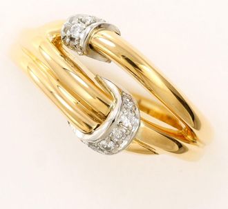 C&A Platinum Yellow Gold Yellow Gold (18K) Platinum 900 Band Ring (Pre-Owned)