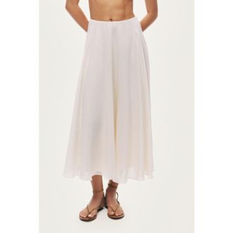 Nocturne Flowy High-Waisted Midi Skirt in Ivory at Nordstrom, Size X-Large Eu
