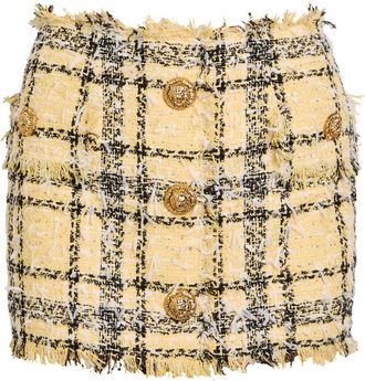 Balmain Checked Tweed Mini Skirt - Multicoloured - 34 (UK6 / XS)