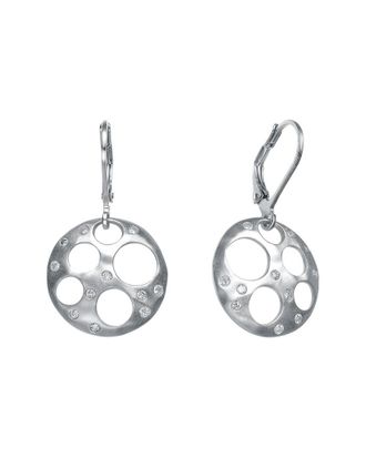Genevive Silver Cz Bubble Earrings