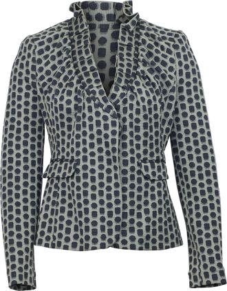 Giorgio Armani Polka Dot Blazer in Grey Cotton