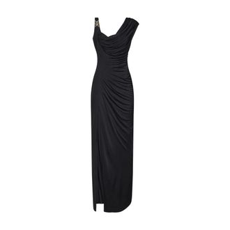 Versace Medusa 95 Draped Gown - female - Versace - Gowns - Black - M - Dresses