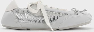 Charles & Keith Cece Mesh Ruched Bow Ballet Sneakers