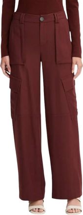 Vince Raver Flannel Wide Leg Cargo Pants In Cinnamon