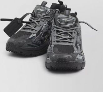 Off-white mesh sneakers arrow appliqu&eacute;s pull tab sole