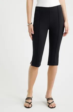 Nordstrom Ponte Knit Capri Pants in Black at Nordstrom, Size Xx-Large
