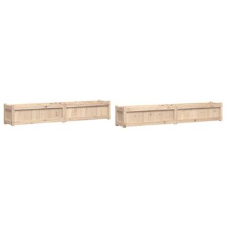 vidaXL Jardineras De Exterior 2 Unidades Madera Maciza De Pino Vidaxl