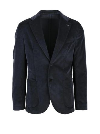 Paoloni Cotton Modal Velvet Jacket With Textured Finish And Button Closure
