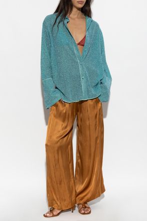 Os&eacute;ree Shirt With Lurex Thread, Womens, Blue