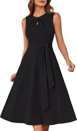 Grace Karin Womens Occasion Dress Formal Work Office midi Dresses Crew Neck Sleeveless Party Dresses Black XXL