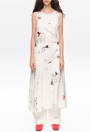 Bimba & Lola Sleeveless Midi A-line Dress in Collage Animal Chain at Nordstrom, Size Xx-Small