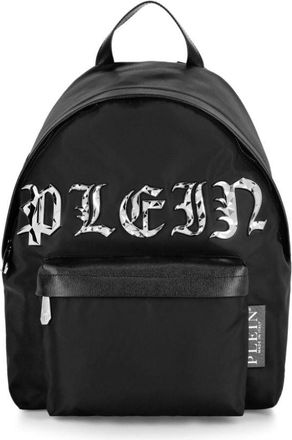 Philipp Plein monogram-print backpack - men - Polyamide/Cotton/Calf Leather - One Size - Black