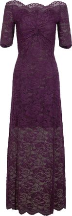 Paco Rabanne Magenta Boat Neck Front Knot Draped Polyamide Dress