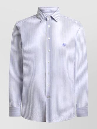 Etro striped nylon silk shirt button down collar