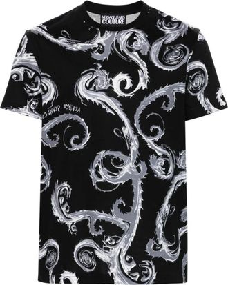 Versace Jeans Couture Chromo Couture T-shirt - Heren - T-shirts - Zwart - XL - Katoen - Tops