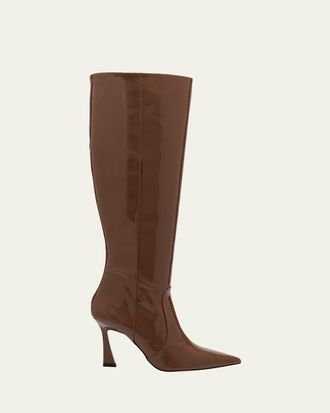 Stuart Weitzman 85mm Vinnie Patent Leather Knee-High Boots