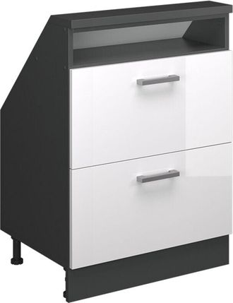 Vicco Armario Buhardilla Rion, Antracita/blanco Alto Brillo, Con 2 Cajones, Vicco