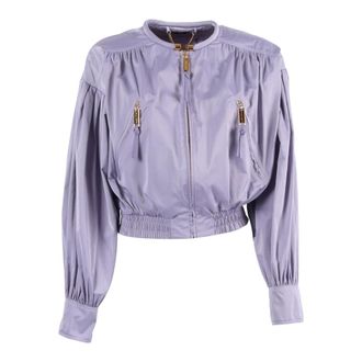 Elisabetta Franchi Bomber Jackets, female, Purple, Size: S Giubbotto
