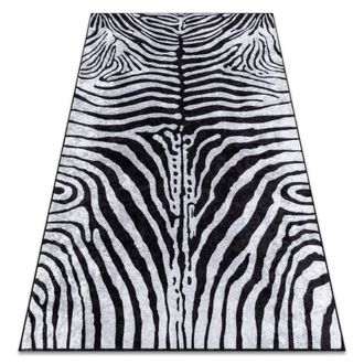 RugsX Rugsx - Alfombra Lavable Miro 51331.803 Cebra Antideslizante - Negro / Blanco Black 140x190 Cm