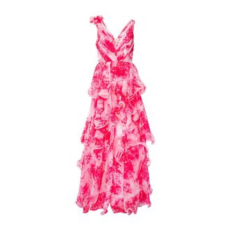 Marchesa Lange bloemenjurk - Dames - Jurken - Roze - Maat: S