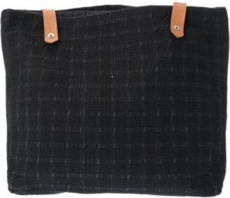 Herm&egrave;s Black Canvas Tote Bag (Pre-Owned)