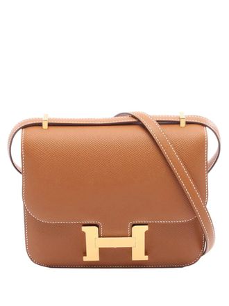 Herm&egrave;s 2025 Mini Epsom Constance III 18 shoulder bag - Marrone