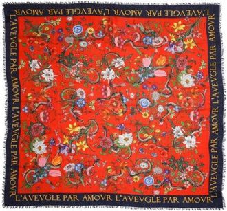 Gucci Pre-owned Laveugle PAR Amour Foulard - Dames - Vintage Accessoires - Veelkleurig - ONE Size - Wol - Vintage