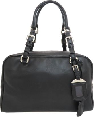 Prada Black Leather Boston Bag (Pre-Owned)
