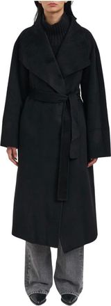 Soft Goat Abrigo con cintur&oacute;n - Coats - Mujer - Negro - S
