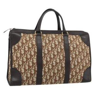 Dior Pre-owned Boston Bag - Dames - Pre-owned - Beige - Maat: ONE Size Leer