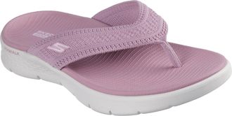 Skechers Zehentrenner SKECHERS GO WALK FLEX SANDAL, Damen, Gr. 35, lila (mauve), Textil, Strukturmuster, unifarben, Schuhe Zehentrenner, Badeschuh, Strandschuh