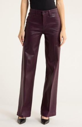L'agence Scottie Coated High Waist Wide Leg Jeans in Dark Malbec Coated at Nordstrom Rack, Size 25