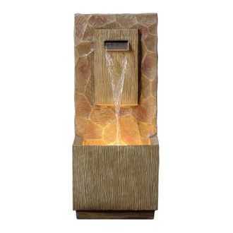 Teamson Home Teamson Home Fuente Exterior Cascada 81 Cm Estilo Spa Con Led Integrado, Acabado Marr&oacute;n Moderno Y Flujo Calmante