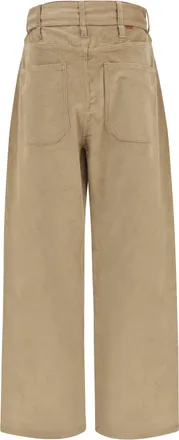 Darkpark Womens Korea Pier Corduroy Pants Beige Cotton Trousers