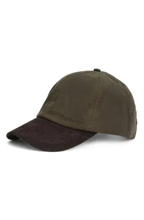 Barbour Ashby Adjustable Cotton Baseball Cap in Olive/Brown at Nordstrom