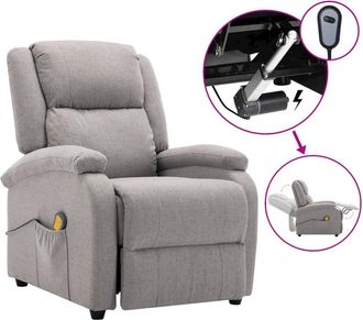vidaXL Electric Massage Chair Light grey Fabric (100% polyester), metal