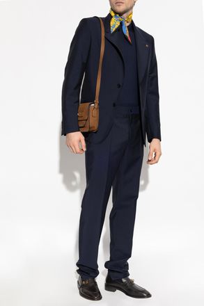 Versace Wool Sleeveless Top, Mens, Navy Blue