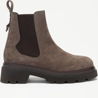 Russell & Bromley MYSTIC Womens Dark Grey Suede Chunky Chelsea Ankle Boot