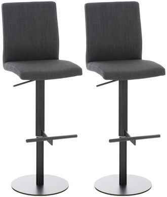 Clp Clp - Lote De 2 Taburetes De Bar Tapizado C&aacute;diz Negro Gris Oscuro