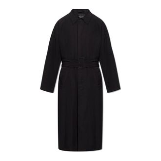 Balenciaga Single-Breasted Coats, male, Black, Size: S Long coat