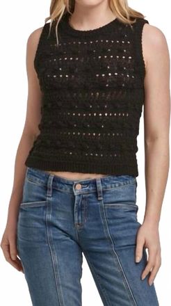 Dear John Denim Magnolia Pointelle Knit Vest Top In Black