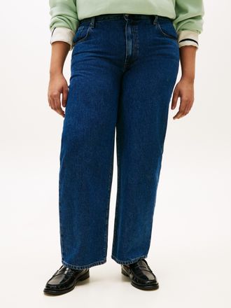 Tommy Hilfiger Regular-fit-Jeans TOMMY HILFIGER CURVE CRV DNM EMI BARREL RW, Damen, Gr. 48, N-Gr, emi, Denim/Jeans, Obermaterial: 100% Baumwolle, unifarben, regular 