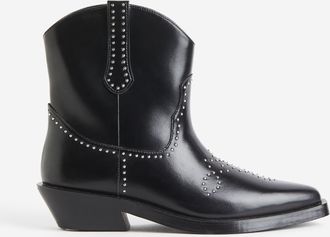 H&M Cowboy-Stiefel mit Nieten - Schwarz